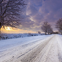 Buy canvas prints of Snow covered lane in Oxfordshire by Alan Hill
