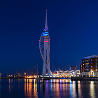 Buy canvas prints of Spinnaker Tower, Portsmouth during the blue hour by tony smith