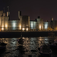 Buy canvas prints of High and dry, Caernarvon Castle  by tony smith