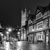 Buy canvas prints of Gloucester Cathedral, Black and White by tony smith