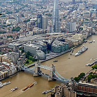 Buy canvas prints of Aerial view of Tower bridge, London by Stephen Wright