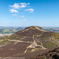 Buy canvas prints of West Side Path up Eildon Hill North from the top of Eildon Mid Hill, Scottish Borders, UK by Dave Collins