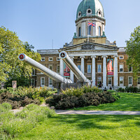Buy canvas prints of  Entrance Guns outside the imperial War Museum in South Kensington, London by Dave Collins