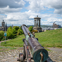 Buy canvas prints of The Portuguese Cannon on Carlton Hill, Carlton Hill, Edinburgh. Scotland by Dave Collins