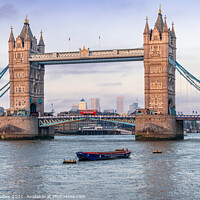 Buy canvas prints of Tower Bridge over the River Thames at Dusk  by Dave Collins