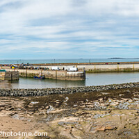 Buy canvas prints of Seahouses Harbour at Low Tide, Northumberland, England  by Dave Collins