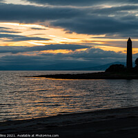 Buy canvas prints of Silhouette of the Battle of Largs Pencil Monument  by Dave Collins