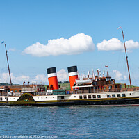 Buy canvas prints of Paddle Steamer Waverley arriving at Largs in Scotland, Largs, Scotland by Dave Collins