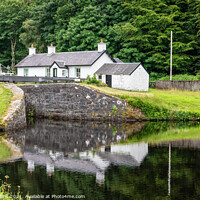 Buy canvas prints of Lock Keepers Cottage reflected in the pool below l by Dave Collins