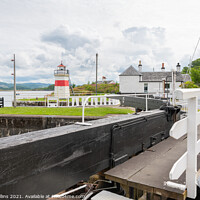 Buy canvas prints of The sea lock gates at the western end of the Crinan Canal. by Dave Collins