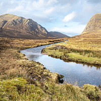 Buy canvas prints of River Abhainn Mhiabhaig in Glen Mhiabhaig on the Isle of Harris by Dave Collins