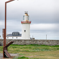 Buy canvas prints of Loophead Peninsular Wild Atlantic Way Sign with the Loophead Lighthouse by Dave Collins
