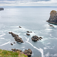 Buy canvas prints of Sea Stack and the north coast cliffs of the loophead peninsular in County Mayo by Dave Collins