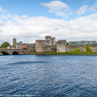 Buy canvas prints of King John's Castle and Thomond Bridge over the River Shannon, Limerick, Ireland by Dave Collins