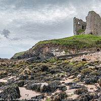 Buy canvas prints of The remains of Minard Castle from Minard Beach, County Kerry, Ireland by Dave Collins