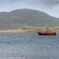 Buy canvas prints of Knightstown RNLI Lifeboat moored in the bay, County Kerry, Ireland by Dave Collins