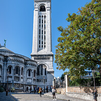 Buy canvas prints of The bell tower of the Sacre Coeur from rue du Chevalier-de-La-Barre, Paris, France by Dave Collins