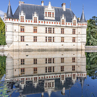 Buy canvas prints of Reflections in the pond at Château d'Azay-le-Rideau. France by Dave Collins
