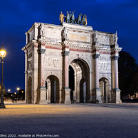 Buy canvas prints of The Arc de Triomphe du Carrousel located in the Place du Carrousel, Paris, France by Dave Collins