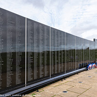 Buy canvas prints of The main Wall at the RAF Battle of Britain memorial, Capel-le-Ferne, England by Dave Collins