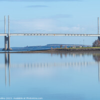 Buy canvas prints of Kessock Bridge reflected in the Beauly Firth, Inverness, Scotland by Dave Collins