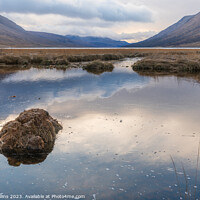 Buy canvas prints of The meeting point of River Etive and the Loch Etiv by Dave Collins