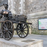Buy canvas prints of The Molly Malone Statue on  Grafton Street, Dublin, Ireland by Dave Collins
