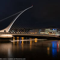 Buy canvas prints of The Samuel Beckett Bridge over the River Liffey at by Dave Collins