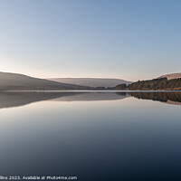 Buy canvas prints of Reflections in Catcleugh Reservoir on a very calm day in Northumberland, England by Dave Collins