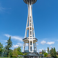 Buy canvas prints of The Space Needle from Seattle Center, Seattle, Washington by Dave Collins