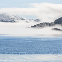Buy canvas prints of Fog on the mountains and sea in Passage Canal, Whi by Dave Collins