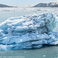 Buy canvas prints of Strangley shaped growler (little iceberg) floating in College Fjord in Alaska, USA by Dave Collins