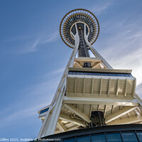 Buy canvas prints of The Space Needle looking up, Seattle, Washington, USA by Dave Collins