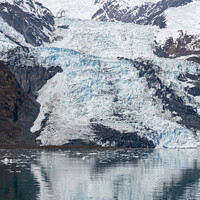 Buy canvas prints of Tidewater Glacier reflected in the calm waters of College Fjord, Alaska, USA by Dave Collins