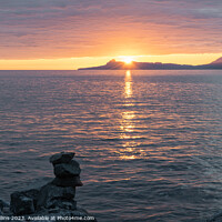 Buy canvas prints of Sunset over the Isle of Eigg from north of Glenuig, Highlands, Scotland by Dave Collins
