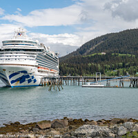 Buy canvas prints of Princess Cruises ship Ruby Princess docked in the Chilkat inlet, Haines, Alaska, USA by Dave Collins