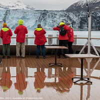 Buy canvas prints of Passengers on the Hurtigruten Ship Roald Amundsen looking at Harvard Glacier , Alaska, USA by Dave Collins