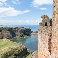 Buy canvas prints of The North West wall of Tantallon Castle with Gin Head on the East Lothian coast line beyond, North Berwick, East Lothian, Scotland by Dave Collins