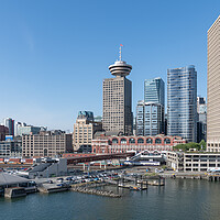 Buy canvas prints of The harbour water front  just East of the Cruise Liner Terminal, Vancouver, British Columbia, Canada by Dave Collins