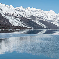 Buy canvas prints of Tidewater Glacier reflected in the calm waters of College Fjord, Alaska, USA by Dave Collins