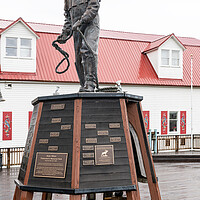 Buy canvas prints of Bojer Wikan Bronze  Fisherman's Memorial  Statue, Petersburg, Alaska, USA by Dave Collins