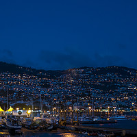 Buy canvas prints of Evening Lights of Funchal by Dave Collins
