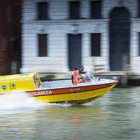 Buy canvas prints of Emergency Ambulance in Venice. by Dave Collins