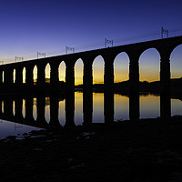 Buy canvas prints of Berwick Viaduct at Dusk by Dave Collins