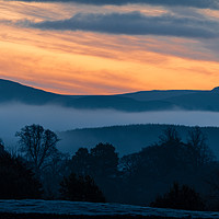 Buy canvas prints of Early Morning mist in the hills. by Dave Collins