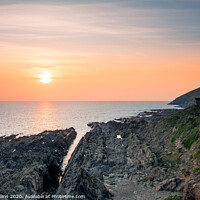 Buy canvas prints of Sunset from Croyde, Devon, England by Dave Collins