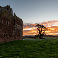 Buy canvas prints of Cessford Castle Remains at Dawn, Cessford, Scotland by Dave Collins