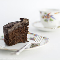 Buy canvas prints of Tea and Chocolate Cake in Antique bone china by Dave Collins