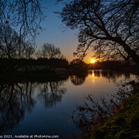 Buy canvas prints of Teviot River at sunrise, Scottish Borders, UK by Dave Collins