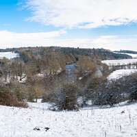 Buy canvas prints of Panorama of Teviotvale in winter snow by Dave Collins